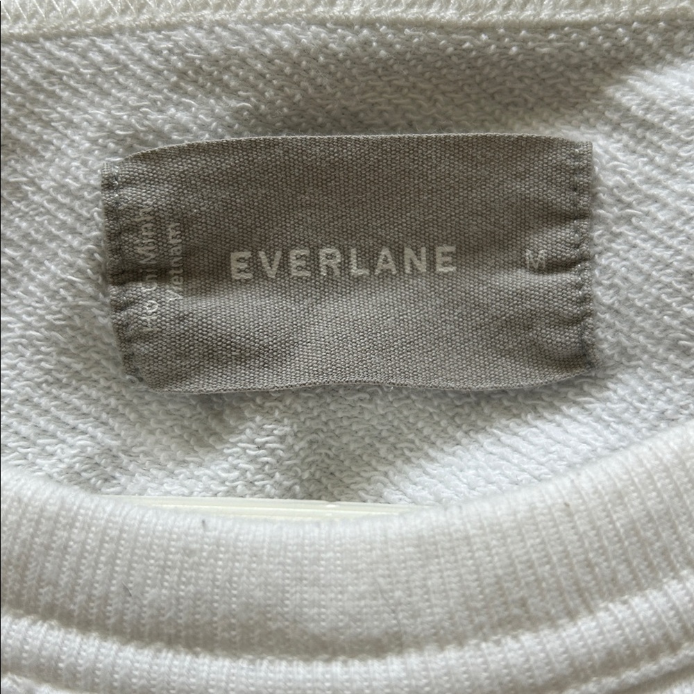 Everlane White Crewneck Sweatshirt 100% cotton M - Picture 2 of 4